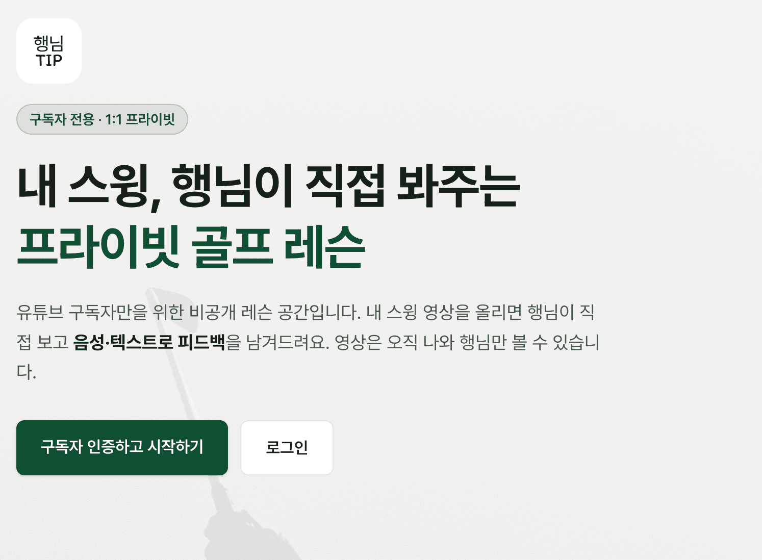 골프 1:1 온라인 레슨